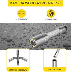 Kamera inspekcyjna do rur warsztatowa Endoskop 20m 10