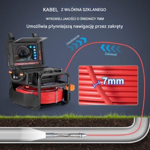 Samopoziomująca kamera inspekcyjna endoskopowa 50 m 5