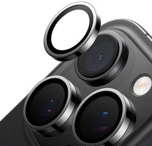 Szkło na aparat Lensguard dla iPhone 16 Pro (Czarne) 3