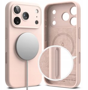 Etui Ringke Silicone Magnetic MagSafe do Apple iPhone 17 Pro Pink Sand 3