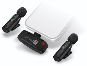 Mikrofon Connect IT CONNECT IT Mikrofon ClipMic 2x Bezprzewodowy Lavalier mikrofon z odbiornikiem złącze Lightning czarny 4