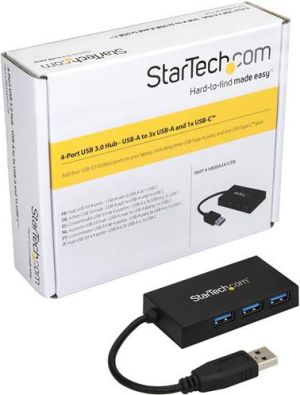 HUB USB StarTech 1x USB-C  + 3x USB-A 3.0 (HB30A3A1CFB) 3