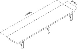 Składana półka / blat Maclean, czarny, 100x20cm, max. 50kg, MC-129 B 7