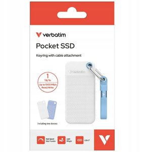 Dysk Zewnętrzny Verbatim Pocket SSD 1TB USB-C 3.2 gen.2 biały-jasnoniebieski 32320 7