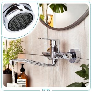 Bateria umywalkowa Sotbe Gaula ścienna chrom (GAU-SKW-20-20223848) 7