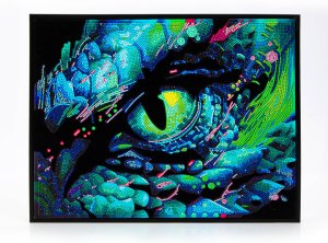 DIAMOND DOTZ DIAMOND DOTZ ADULTS FLOCKED NEON DRAGON EYE. 2