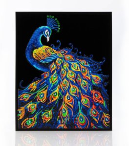 DIAMOND DOTZ DIAMOND DOTZ ADULTS FLOCKED NEON PEACOCK 2