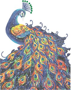 DIAMOND DOTZ DIAMOND DOTZ ADULTS FLOCKED NEON PEACOCK 3