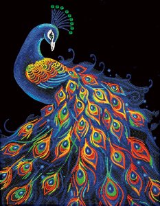 DIAMOND DOTZ DIAMOND DOTZ ADULTS FLOCKED NEON PEACOCK 4