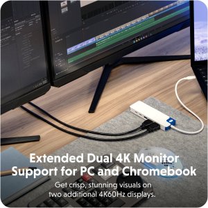 Hyper HyperDrive Flex 9 Port Dual 4K HDMI Dock, Baltas/Mėlyna | HD4103BUGL | HDMI jungtys quantity 2 3