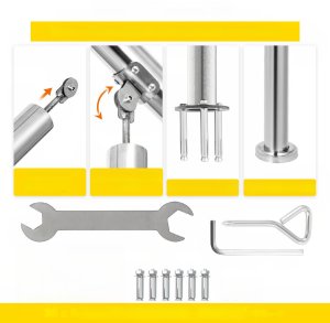 3-Stopniowa Poręcz ze Stali Nierdzewnej 4