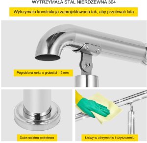 3-Stopniowa Poręcz ze Stali Nierdzewnej 8