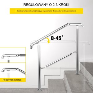 3-Stopniowa Poręcz ze Stali Nierdzewnej 10