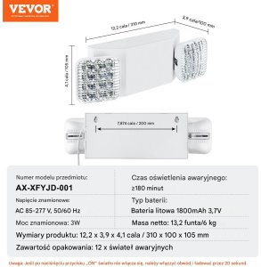 12 Awaryjnych Opraw Oświetleniowych LED z Akumulatorem 2