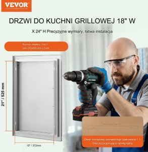 Vevor Drzwi do Grilla ze Stali Nierdzewnej 13