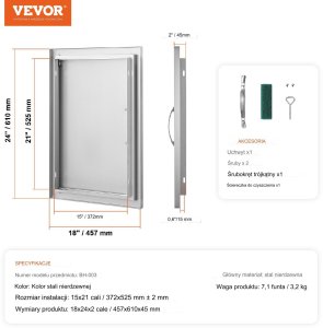 Vevor Drzwi do Grilla ze Stali Nierdzewnej 8