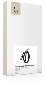 TECH-PROTECT ULTRABOOST DNA MAGTWIST TYPE-C CABLE PD 100W / 5A 100CM IRON GREY 8