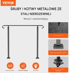 Poręcz schodowa zewnętrzna balustrada uchwyt schodowy 120 cm 7