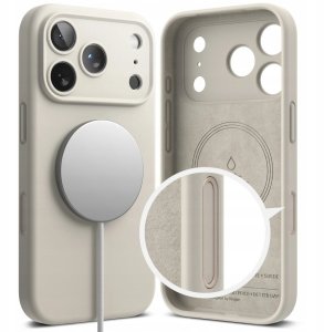 Ringke Etui Silicone Magnetic MagSafe do Apple iPhone 17 Pro Max Stone 3