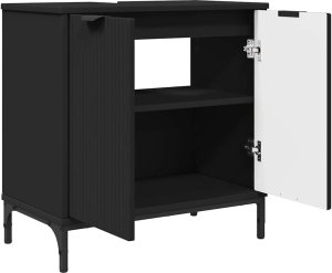 vidaXL Zestaw mebli łazienkowych Krata 2 pcs Czarny 39.5 x 36 x 88 cm 5