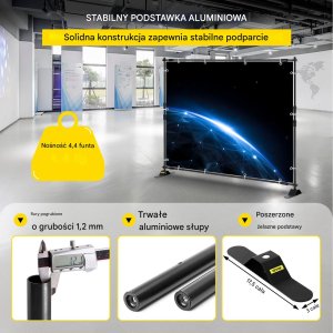 STOJAK STELAŻ REGULOWANY NA BANER Statyw do tła 240 x 240 cm 3