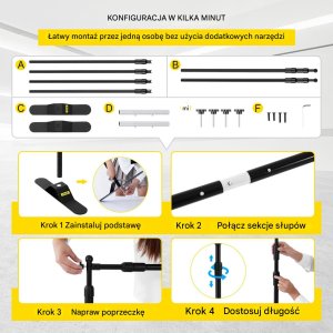 STOJAK STELAŻ REGULOWANY NA BANER Statyw do tła 240 x 240 cm 5