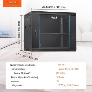 Szafa serwerowa instalacyjna wisząca 60x50x45cm 6