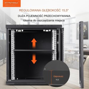 Szafa serwerowa instalacyjna wisząca 60x50x45cm 7