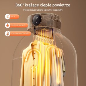Suszarka do ubrań błyskawiczna elektryczna przenośna wisząca 600W 2