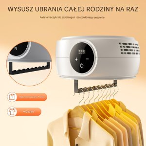 Suszarka do ubrań błyskawiczna elektryczna przenośna wisząca 600W 3