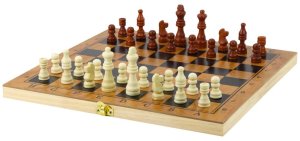 Klasyczna Gra Logiczna 3w1 Szachy Warcaby Backgammon Drewniane LEAN Toys 2