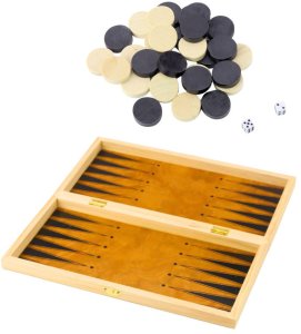 Klasyczna Gra Logiczna 3w1 Szachy Warcaby Backgammon Drewniane LEAN Toys 3