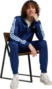 Dres męski adidas Sportswear Basic 3-Stripes French Terry niebieski JI8873 M 8