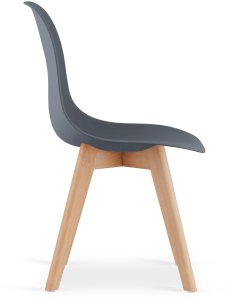 Krzesło skandynawskie grafitowe zestaw 4 szt. KITO do kuchni jadalni 4