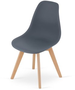 Krzesło skandynawskie grafitowe zestaw 4 szt. KITO do kuchni jadalni 6