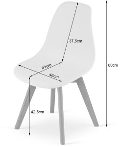 Krzesło skandynawskie grafitowe zestaw 4 szt. KITO do kuchni jadalni 8