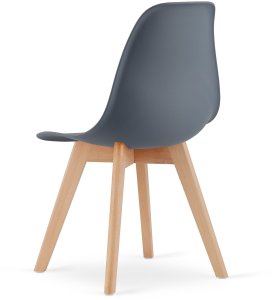 Krzesło skandynawskie grafitowe zestaw 2 szt. KITO do kuchni jadalni 7