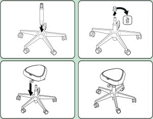 Leitz Ergo Active arbejdsstol med hjul og balance komfortsæde Sort 9