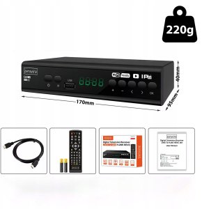 Tuner Dekoder Satelitarny DVB-T2 HEVC H.265 Full HD Telewizji Naziemnej USB enwire DVB-T2 001 7