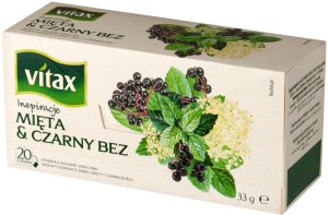 Vitax Herbata VITAX Inspiracje, mięta i czarny bez, 20 torebek 2