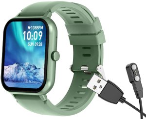 Smartwatch zegarek damski męski gumowy pasek sport bluetooth rozmowy zieleń 6