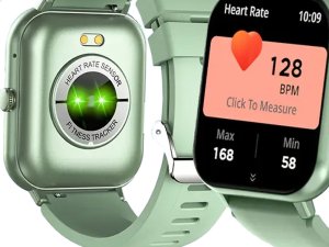 Smartwatch zegarek damski męski gumowy pasek sport bluetooth rozmowy zieleń 8