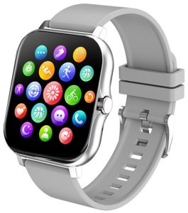 Smartwatch zegarek damski męski gumowy pasek sport bluetooth rozmowy szary 11