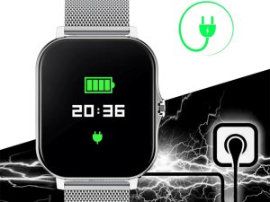Smartwatch zegarek damski męski gumowy pasek sport bluetooth rozmowy szary 4