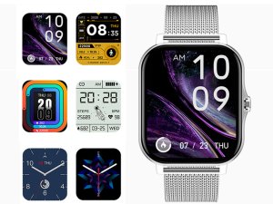 Smartwatch zegarek damski męski gumowy pasek sport bluetooth rozmowy szary 5