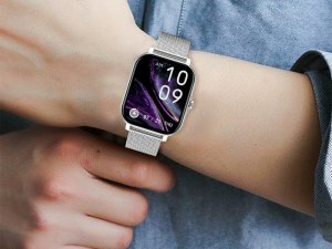 Smartwatch zegarek damski męski gumowy pasek sport bluetooth rozmowy szary 6