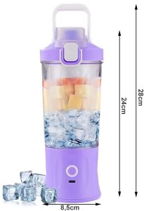Blender Verk Blender do smoothie przenośny usb bezprzewodowy rozdrabniacz do lodu fiolet 2