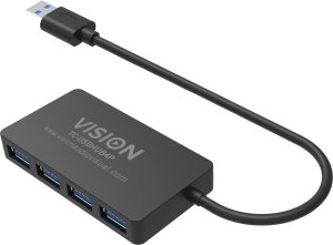 4 x USB 3.0 Anschlusse - 5Gbps - 30 cm Kabel - schwarz 2