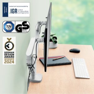 Leitz Ergo pladsbesparende dual monitor arm Grå 2