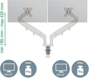 Leitz Ergo pladsbesparende dual monitor arm Grå 4